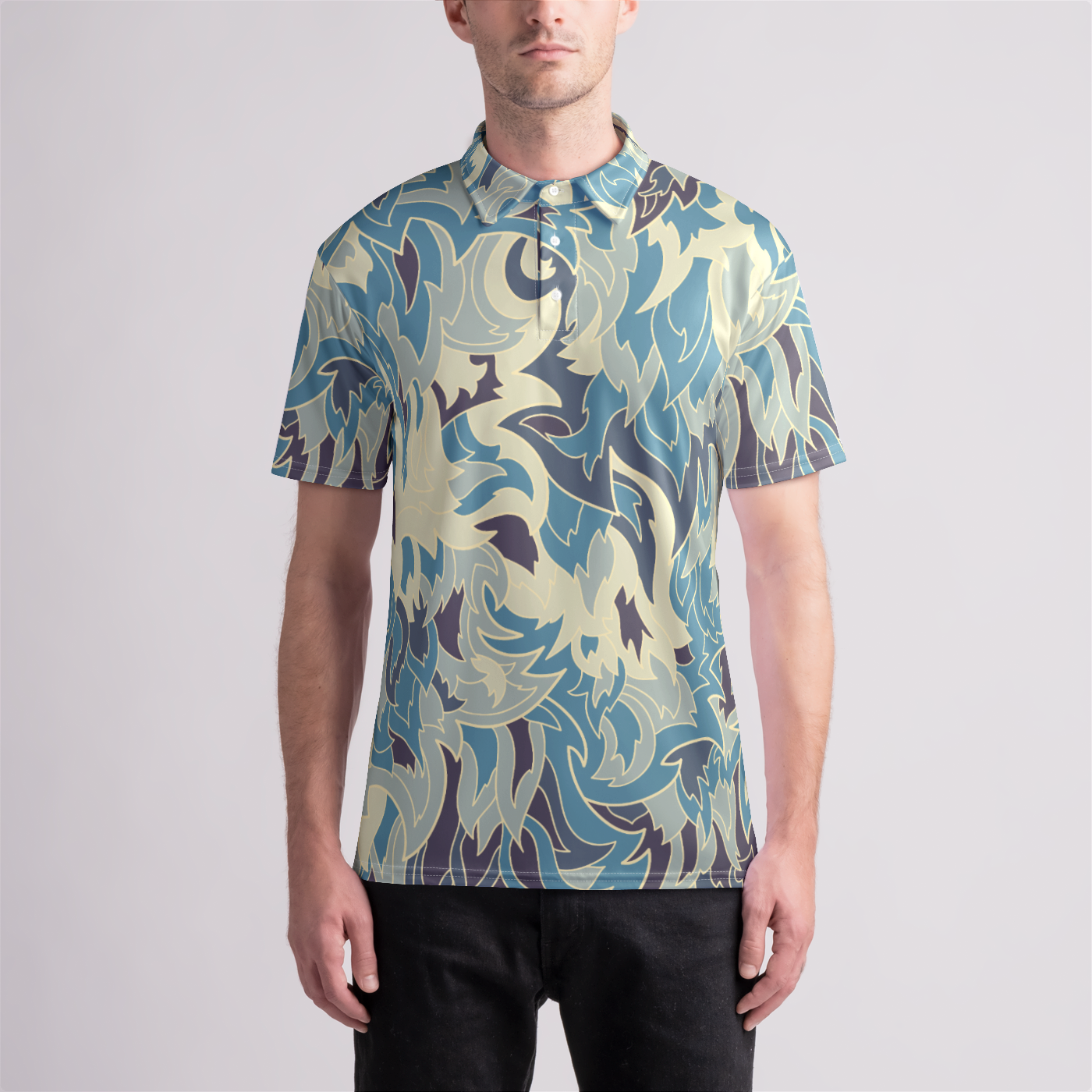 Blue Flame Golf Shirt