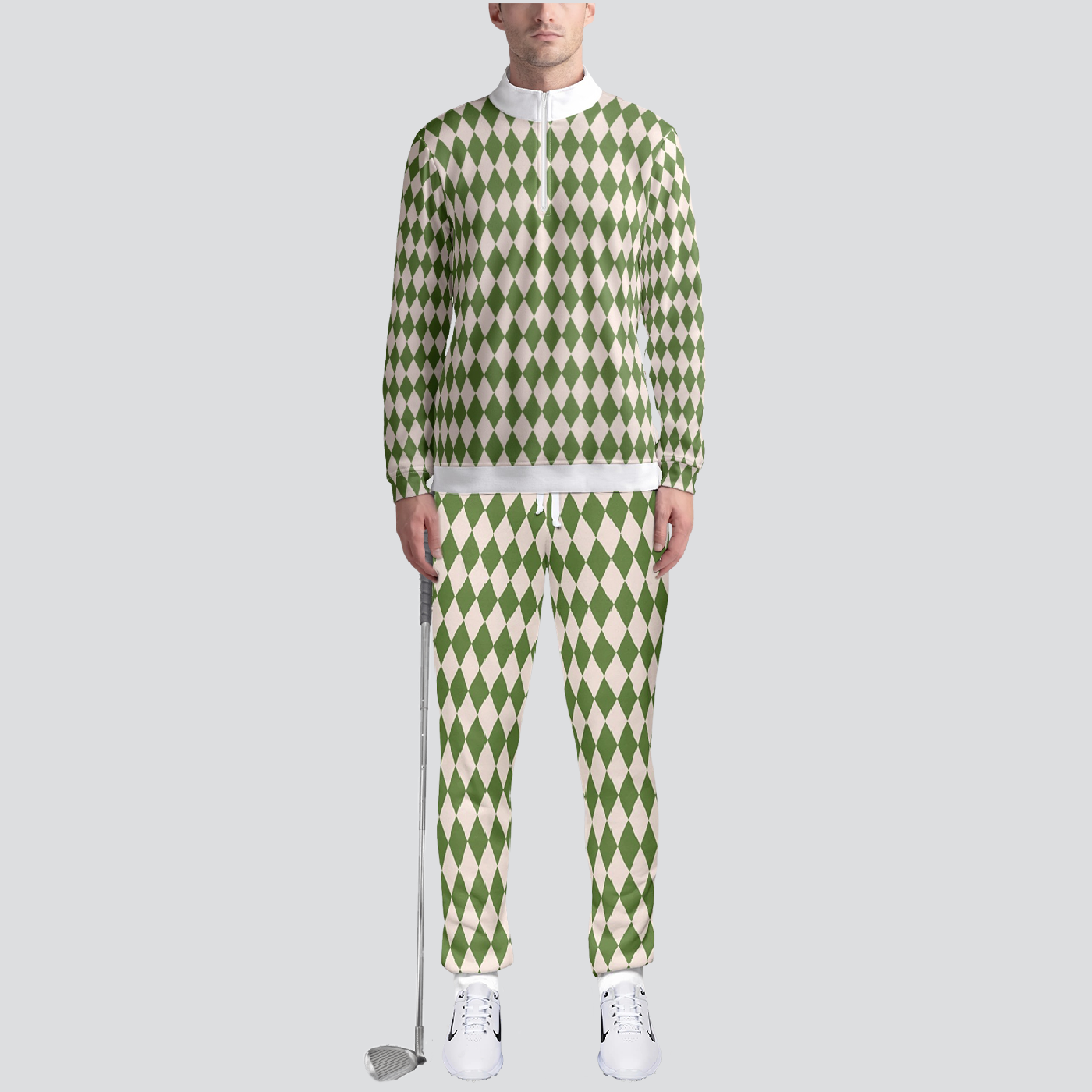 Green Diamond Golf Quarter Zip Pullover