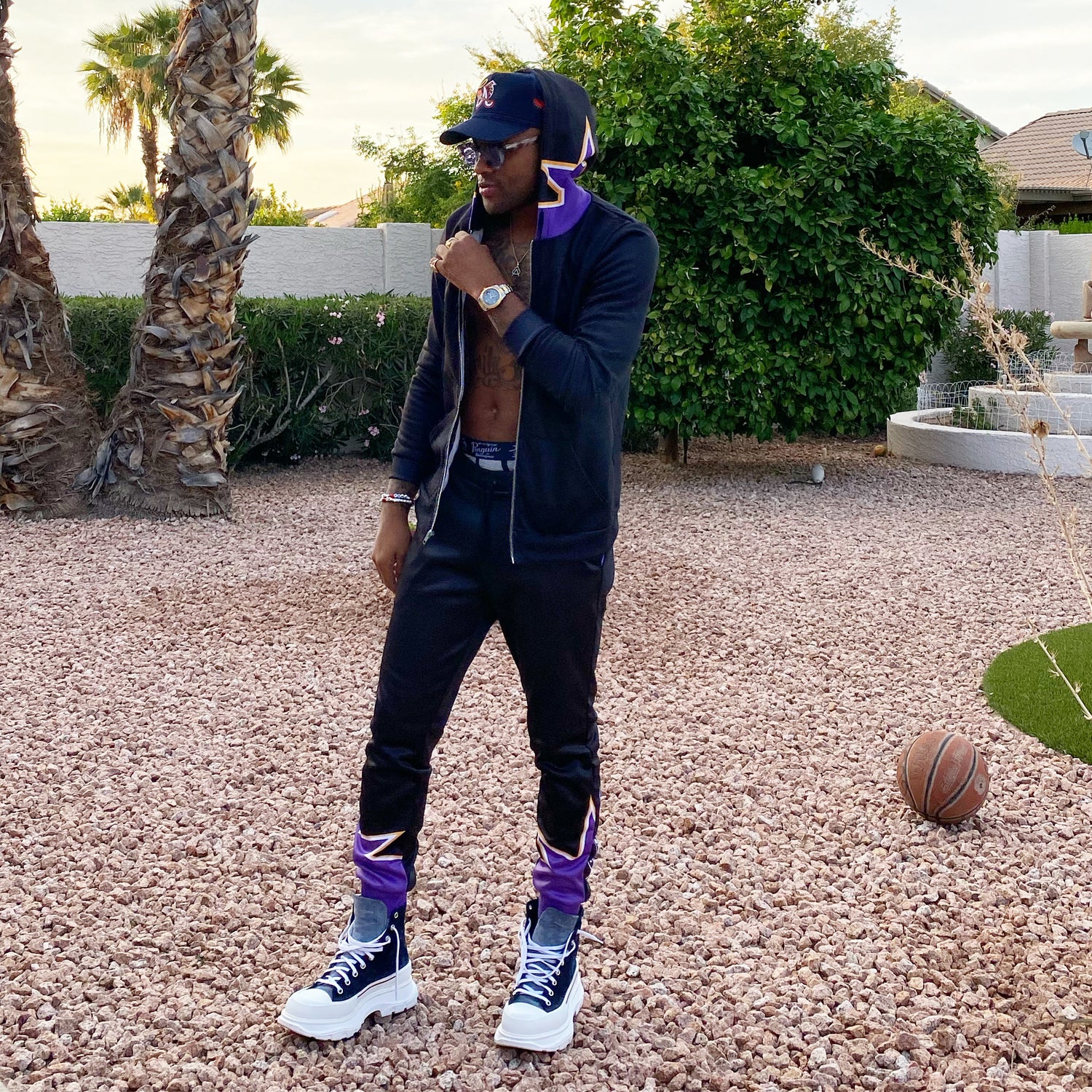 LA Purple & Gold Zip Hoodie