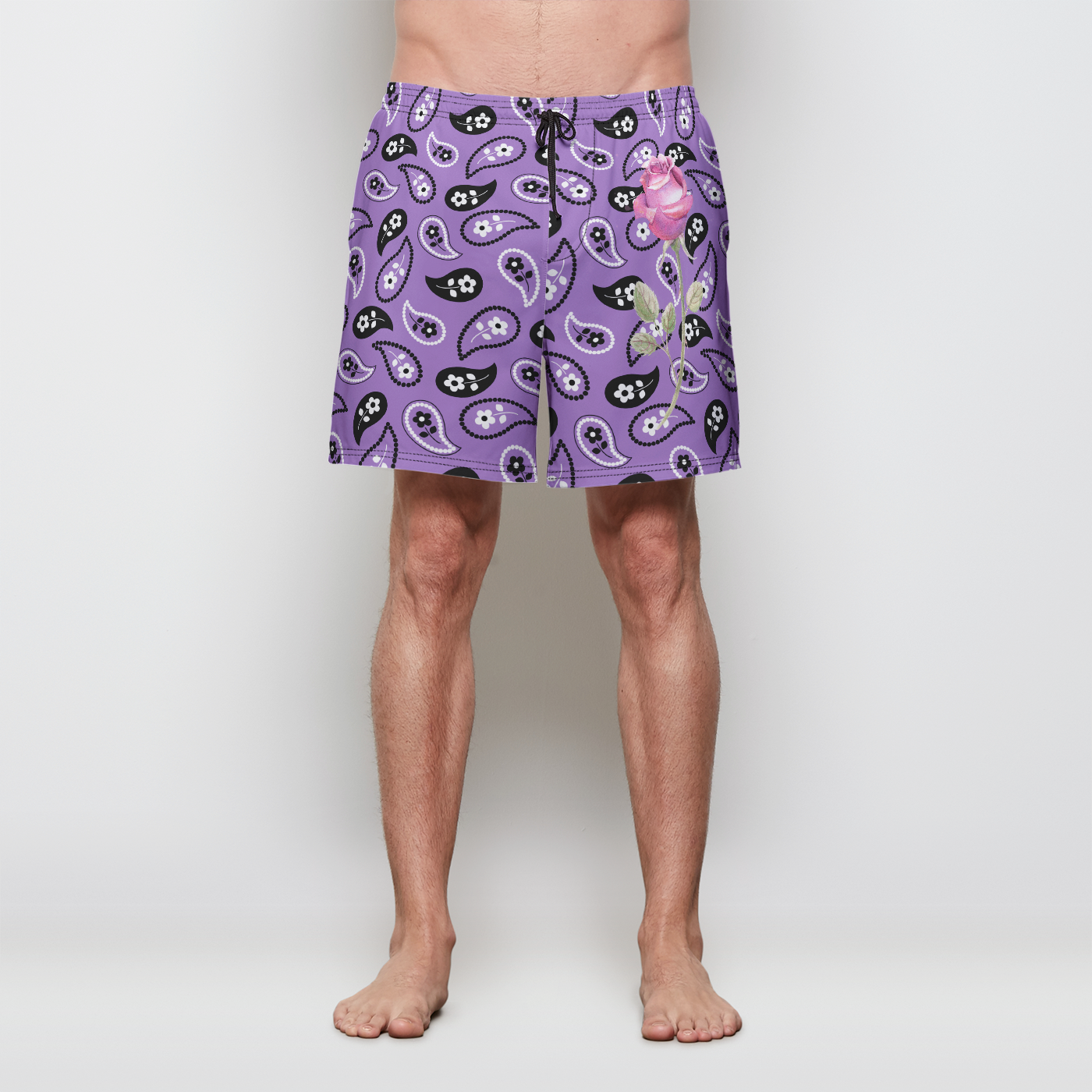 Purple Pink Paisley Poly-Tech Short