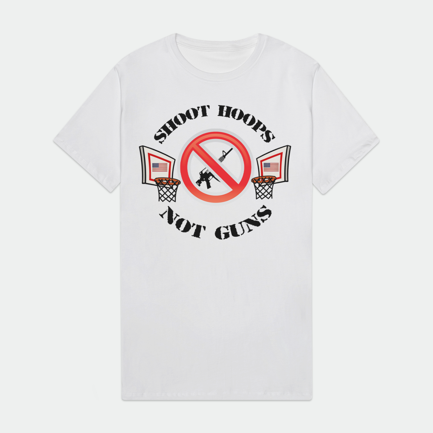 Shoot Hoops Not Guns Mens Supima Tee