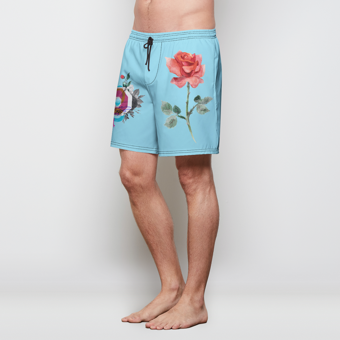 Teal Rose Poly Tech Shorts