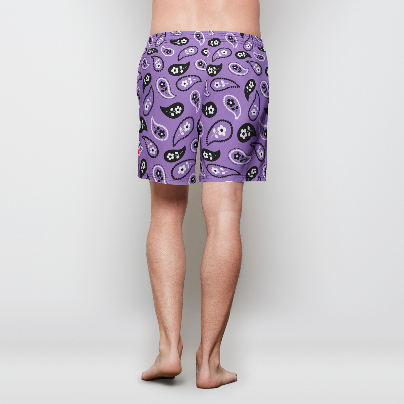 Purple Pink Paisley Poly-Tech Short