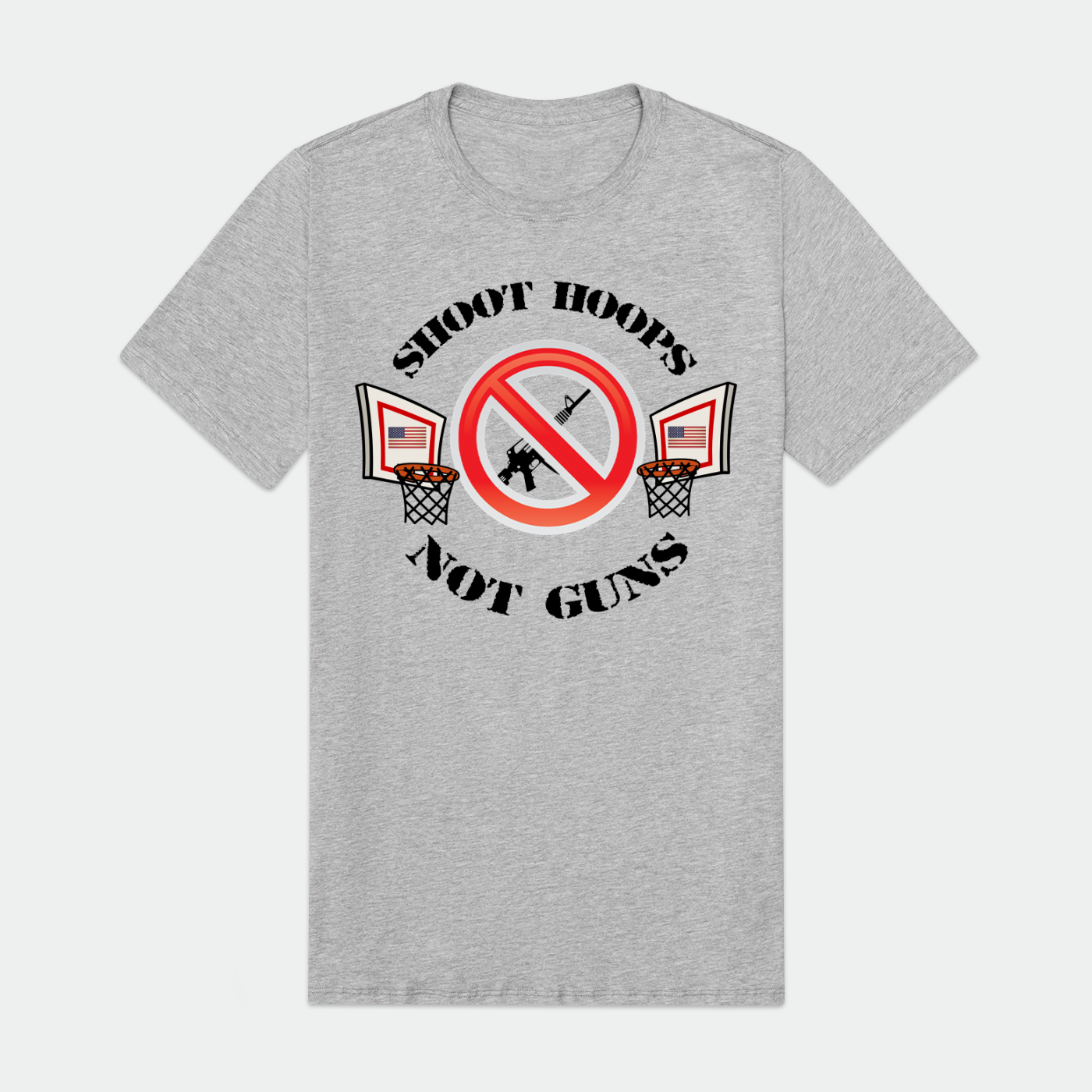 Shoot Hoops Not Guns Mens Supima Tee