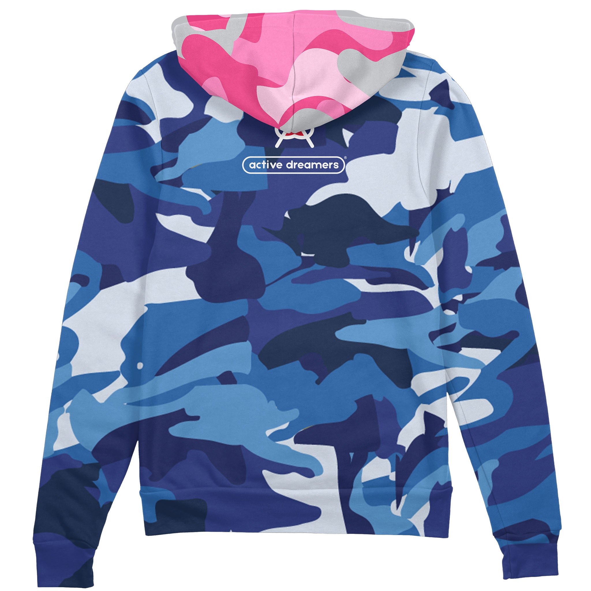 WTF Pink and Blue Camo Zip Hoodie