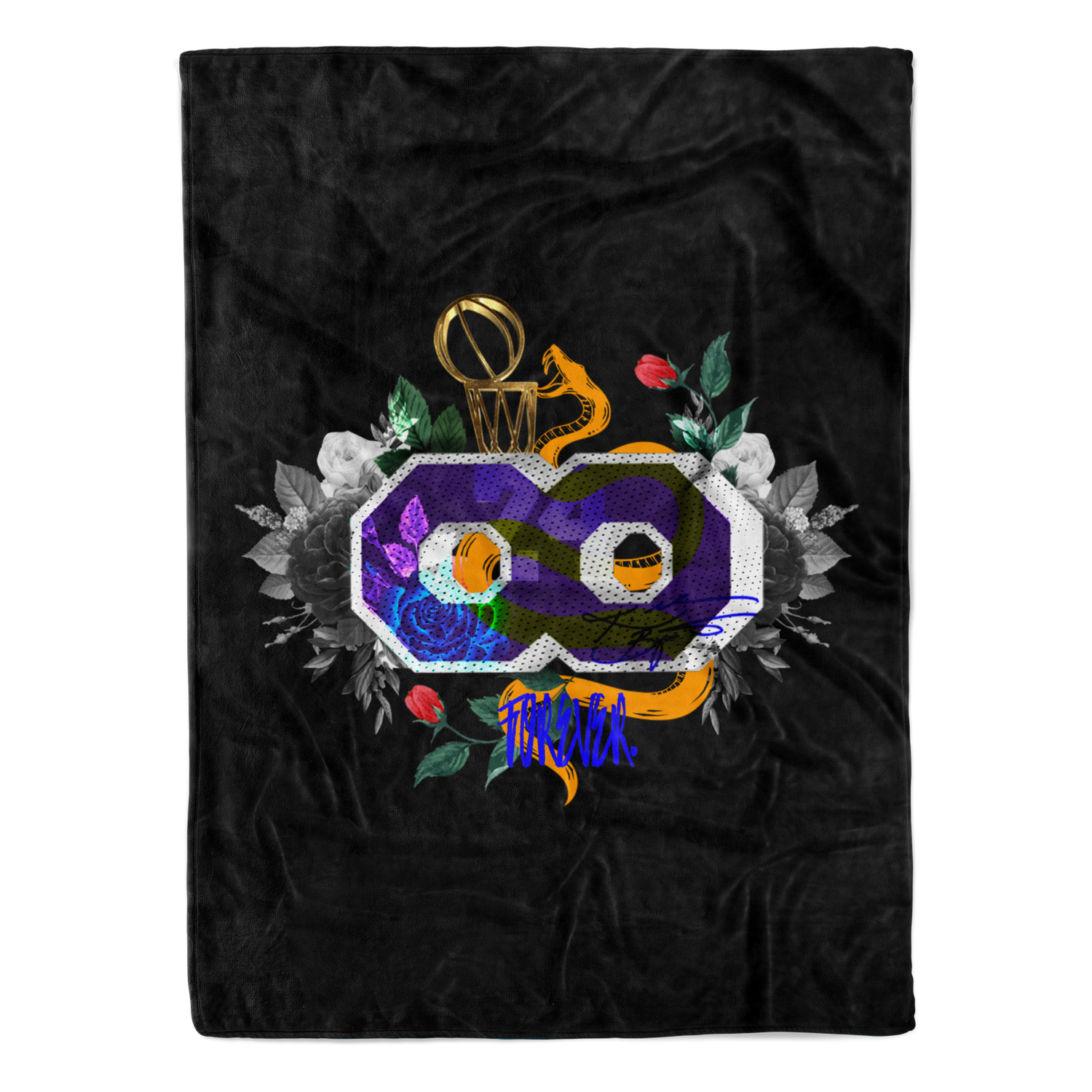 Plush Memorial Black Blanket