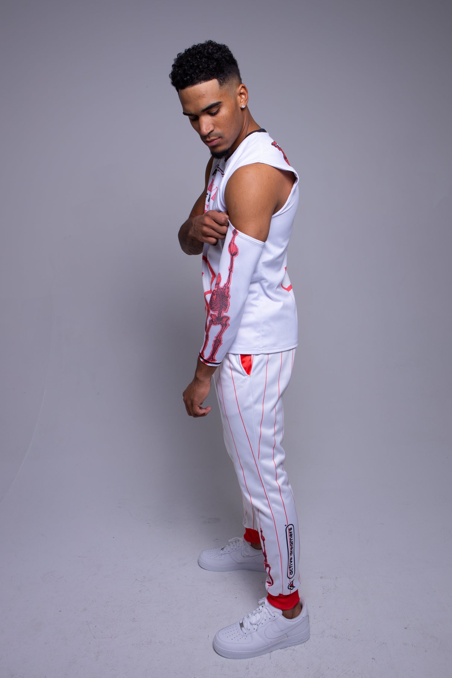 White and Red Sport Jogger