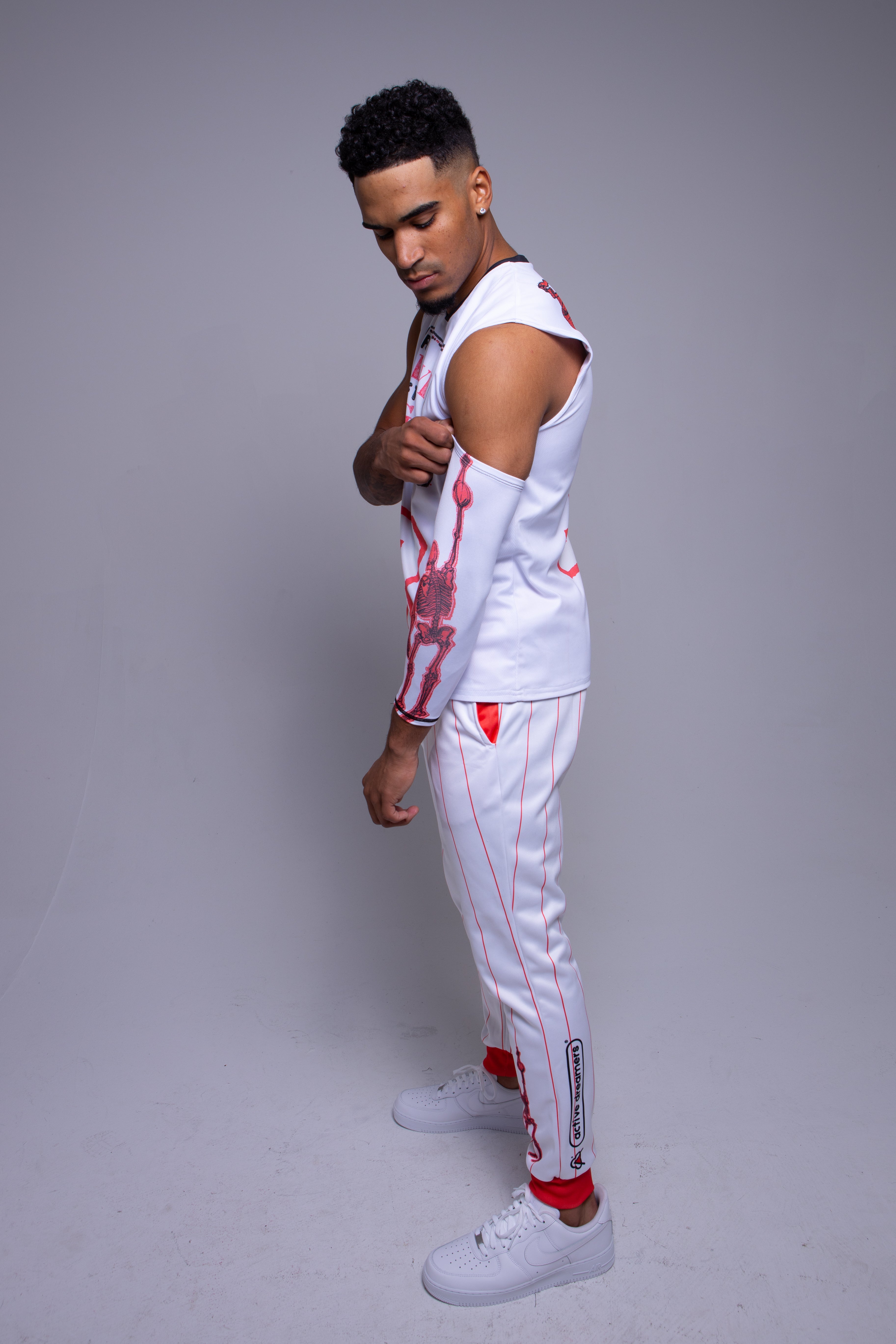 White and Red Sport Jogger