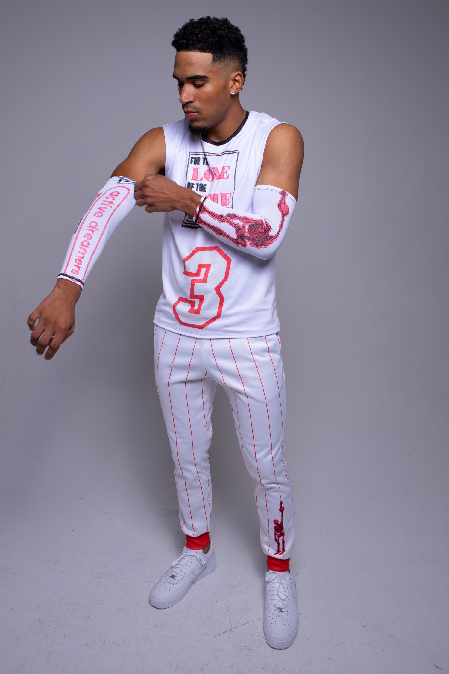 Logo Arm Sleeve Red on White