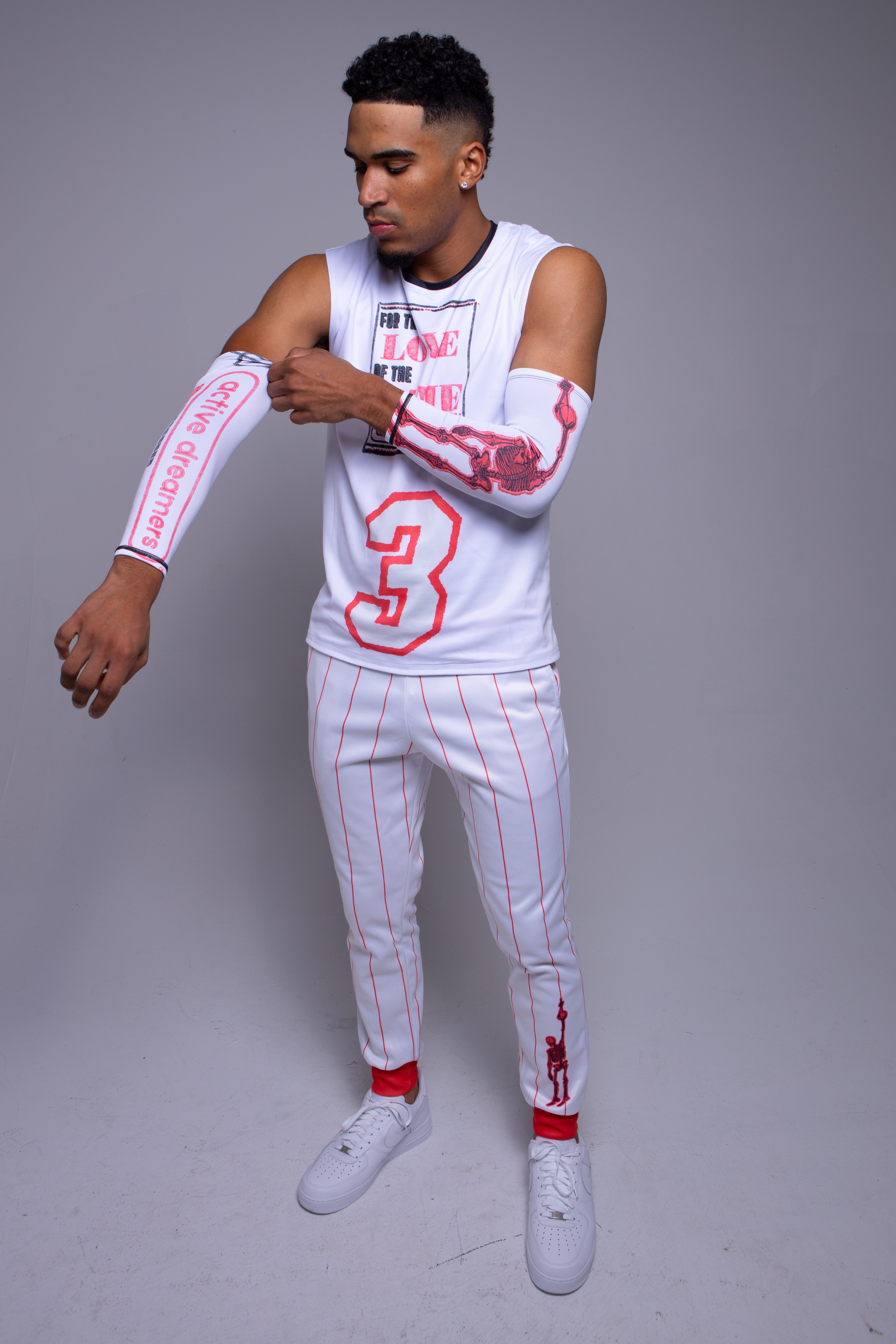 Logo Arm Sleeve Red on White