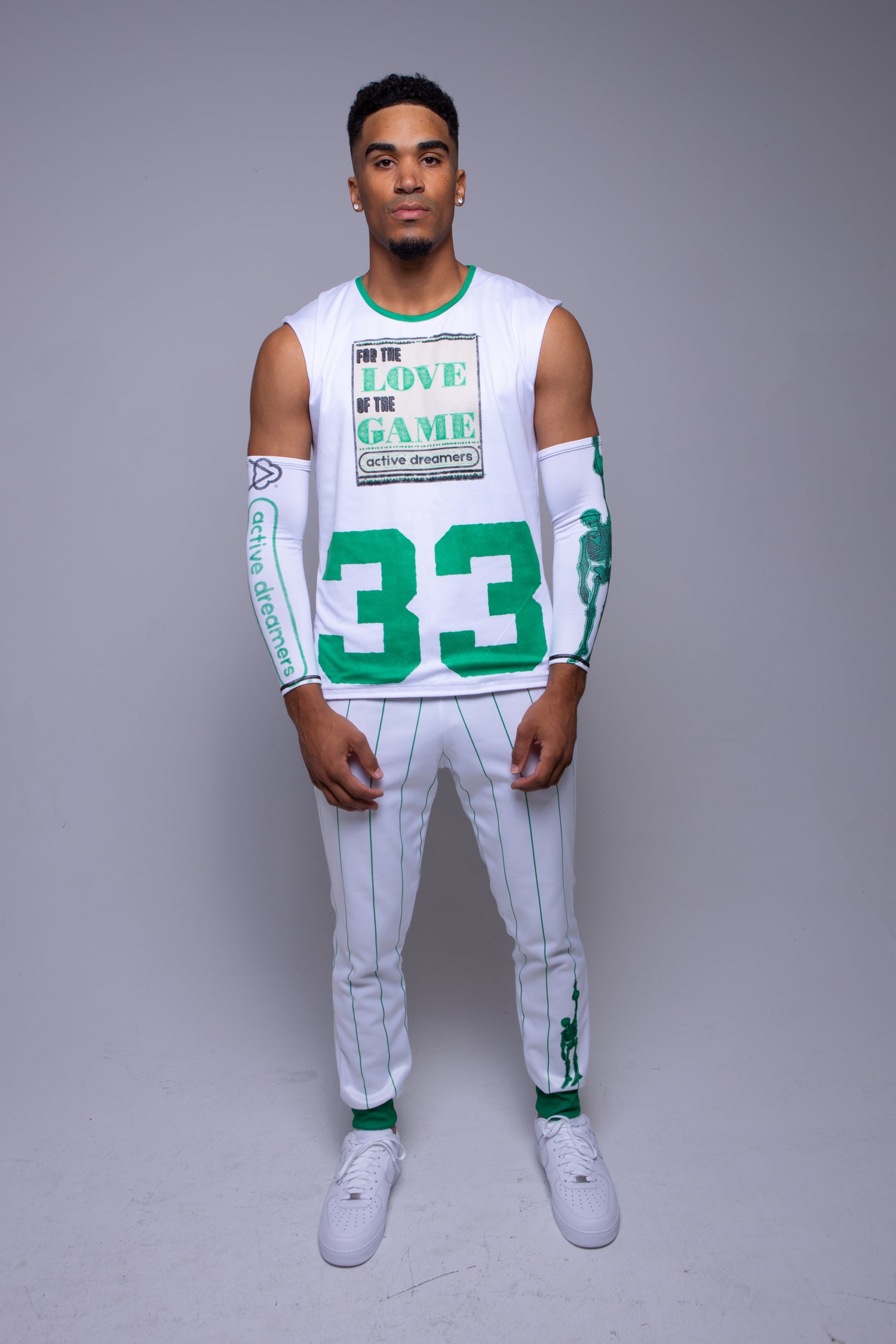 Logo Arm Sleeve Green on White