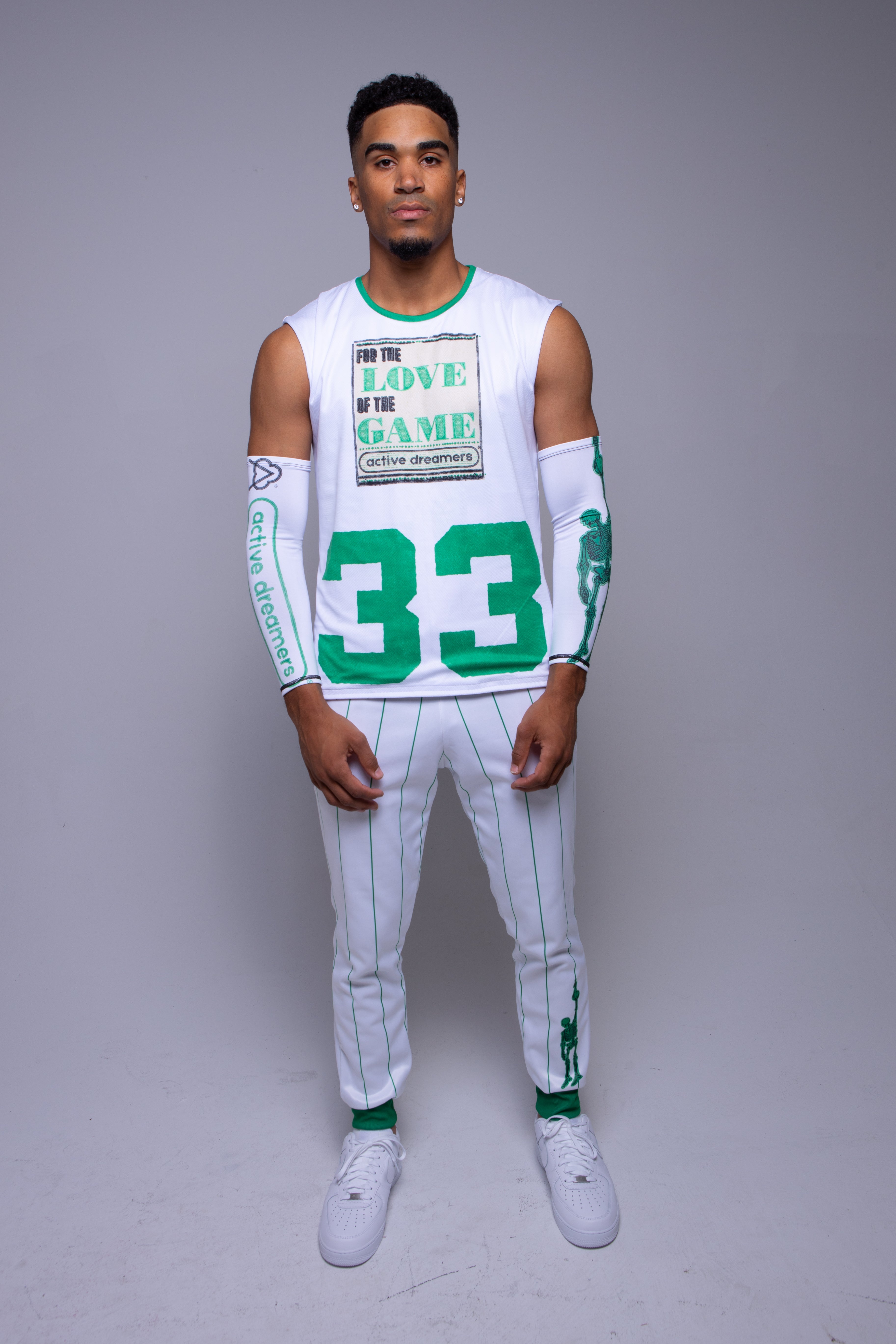 Logo Arm Sleeve Green on White