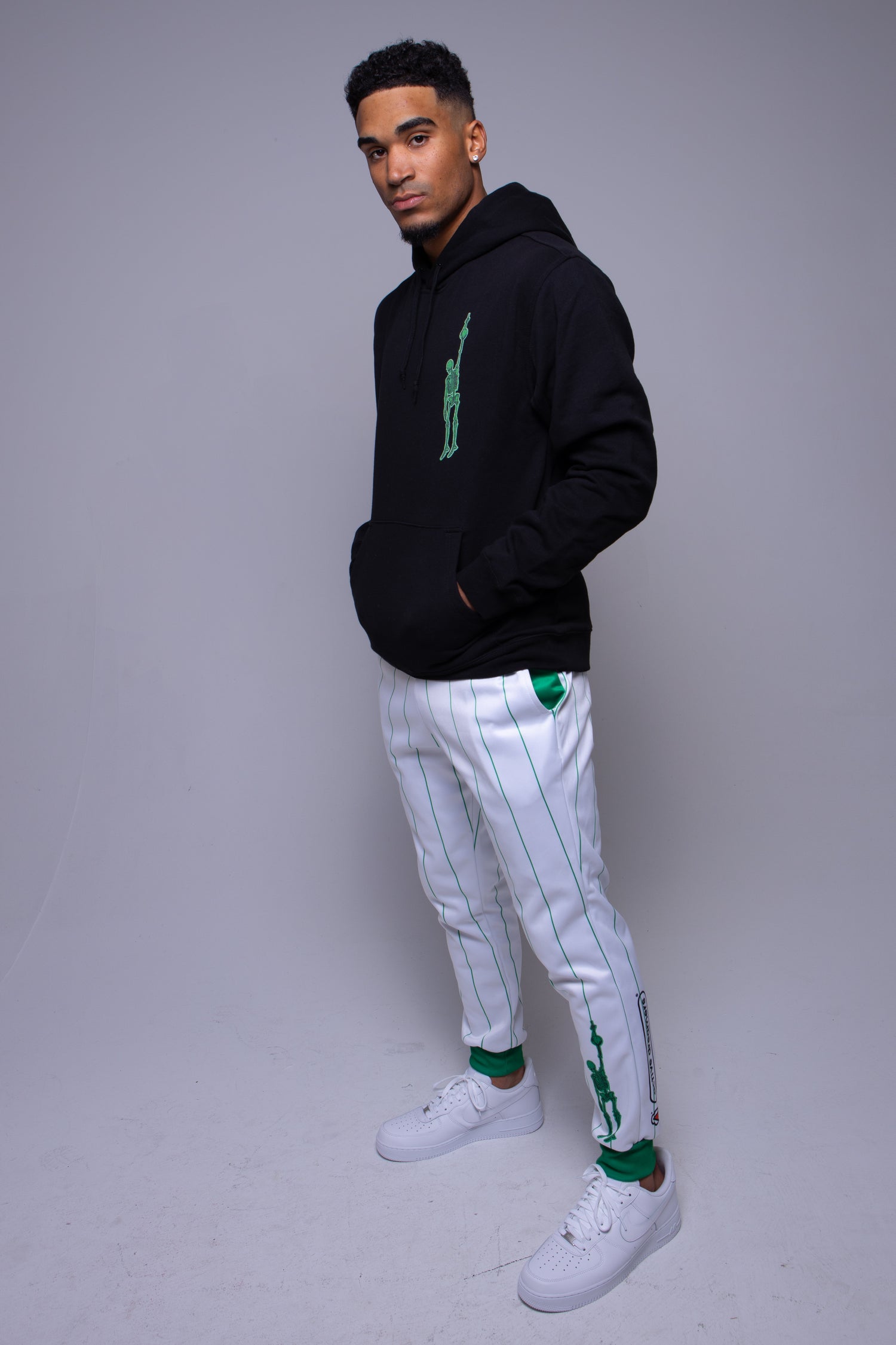 White and Green Sport Jogger