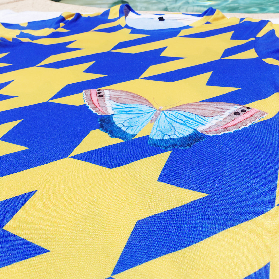 Gold and Blue Mens Crew Beach Tee x Loaded Dock