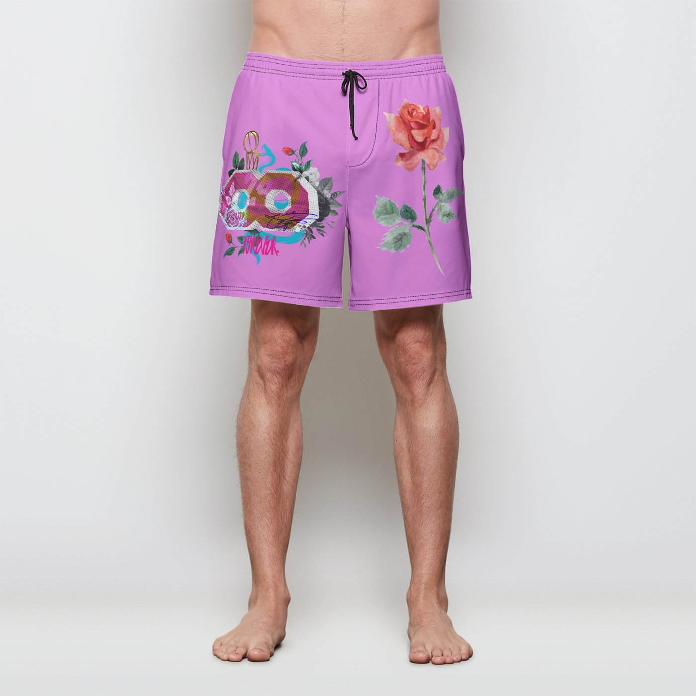 Pink Rose Poly-Tech Shorts