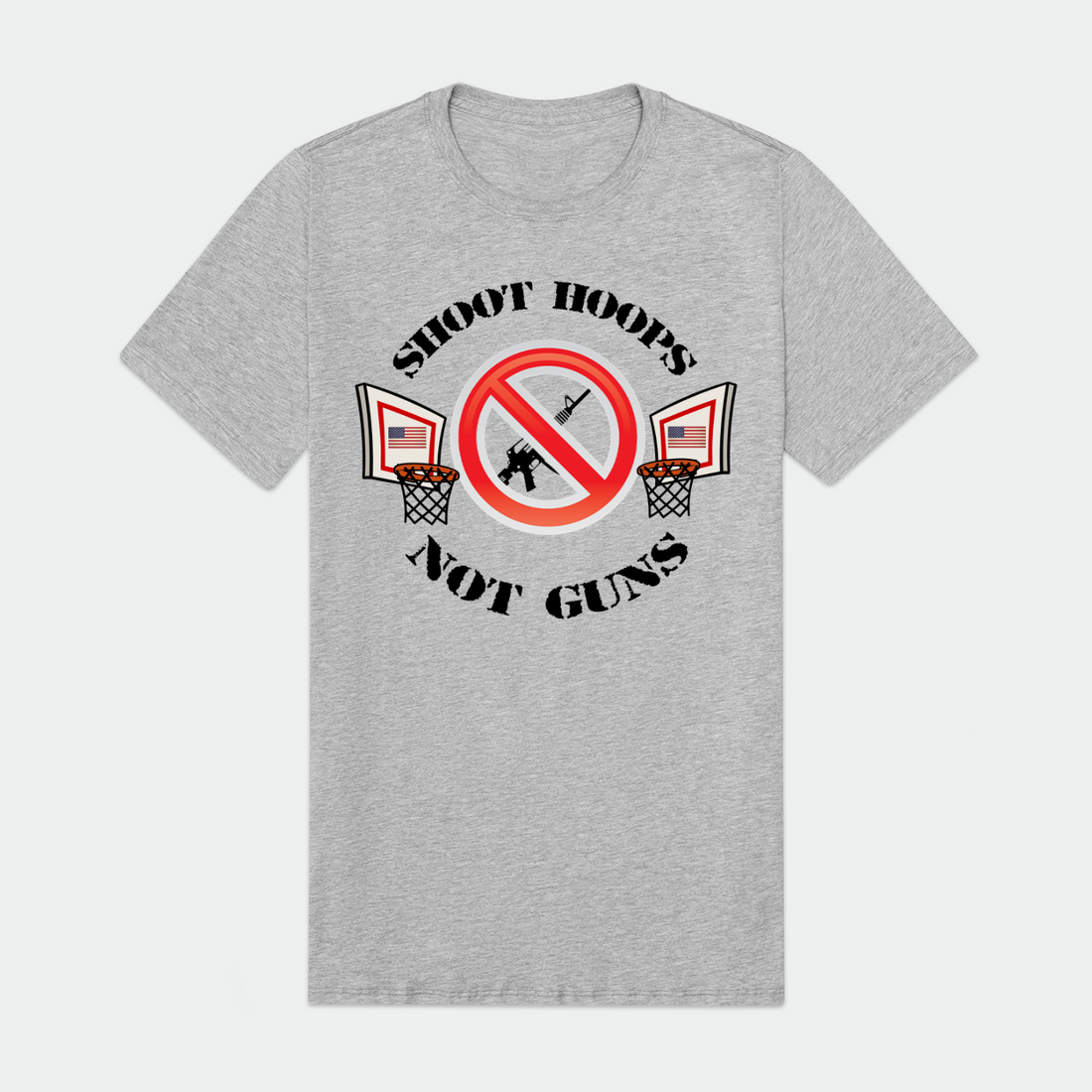 Shoot Hoops Not Guns Mens Supima Tee