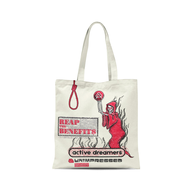 Tote Reaper Red on White