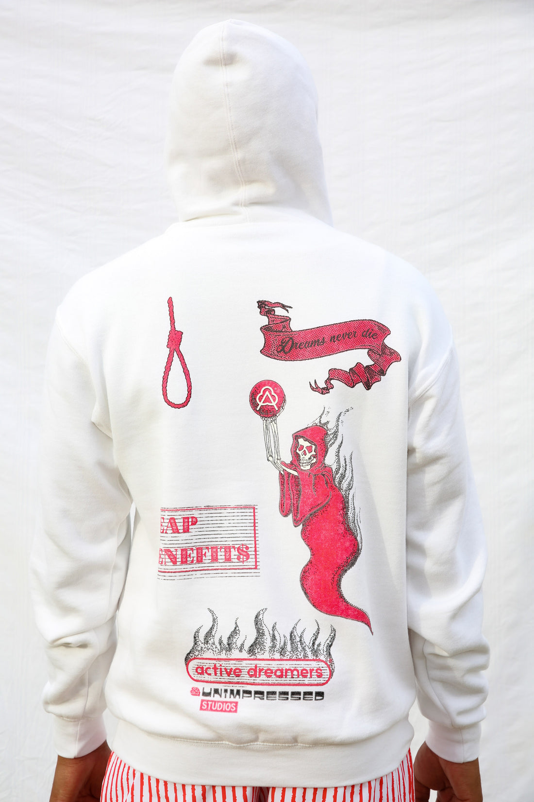 Hoodie Reaper Red on White