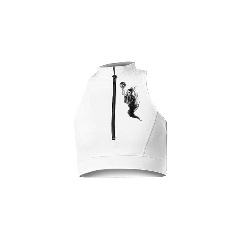 White Bra with Black Reaper