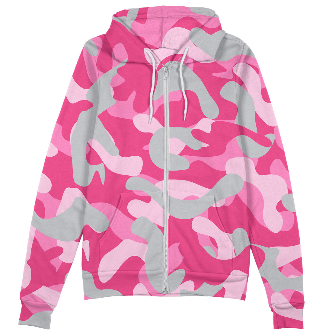 WTF Pink and Blue Camo Zip Hoodie