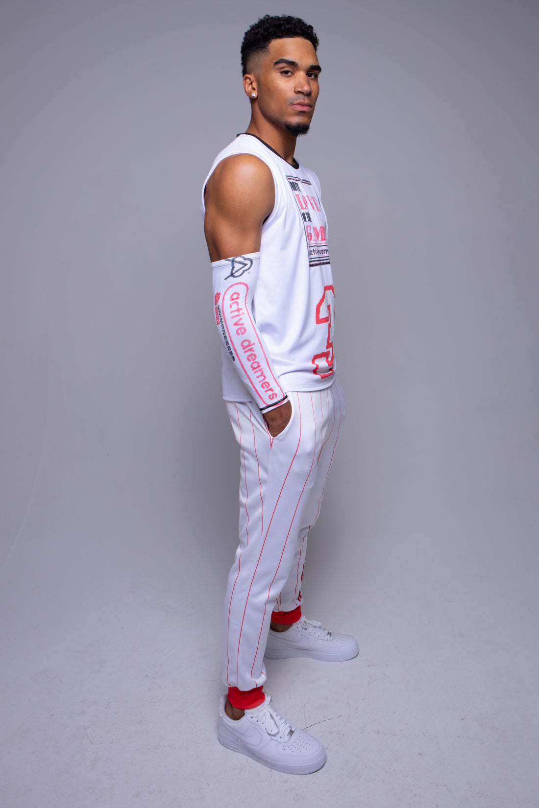 Logo Arm Sleeve Red on White