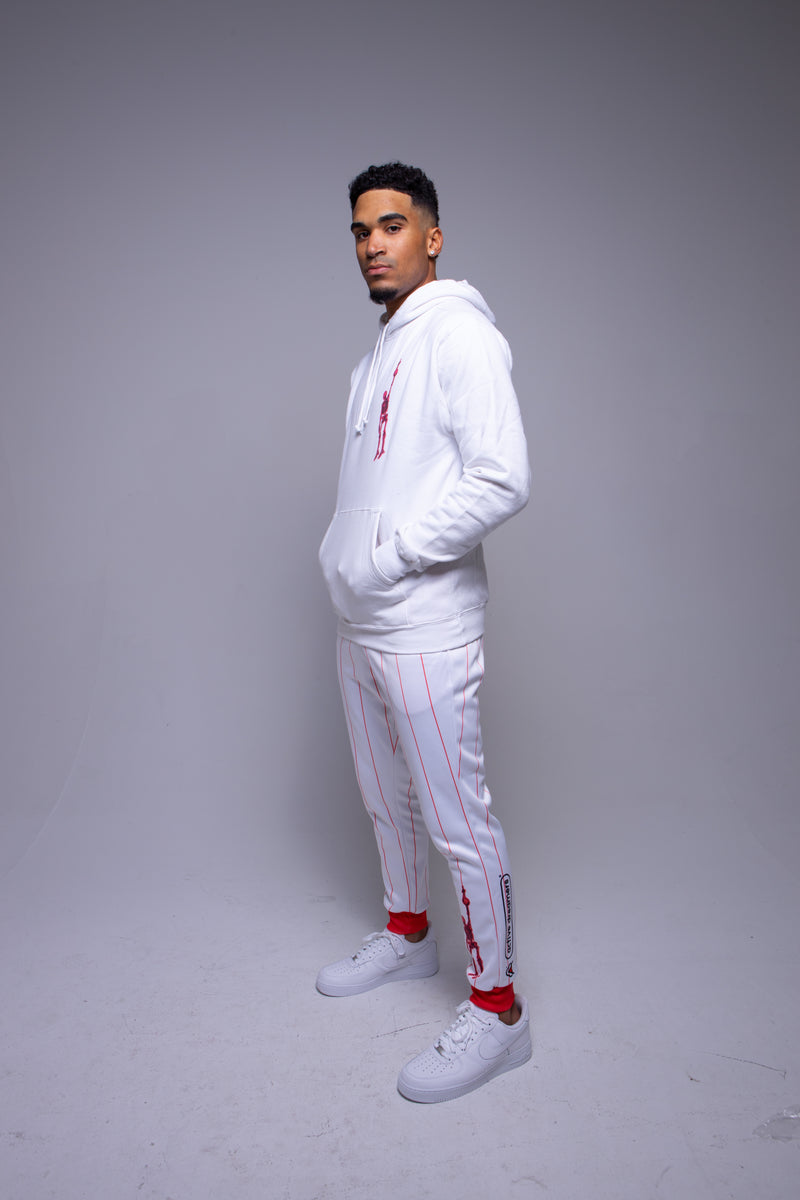 For the Love Hoodie Red on White