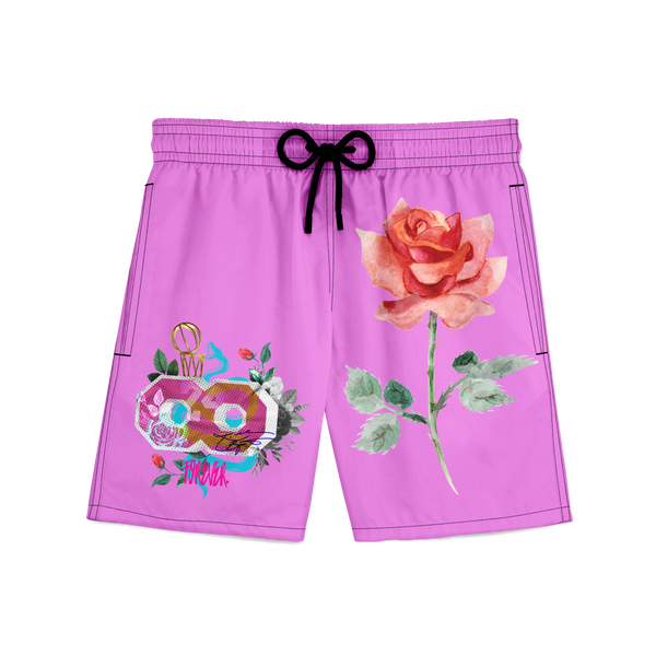 Pink Rose Poly-Tech Shorts