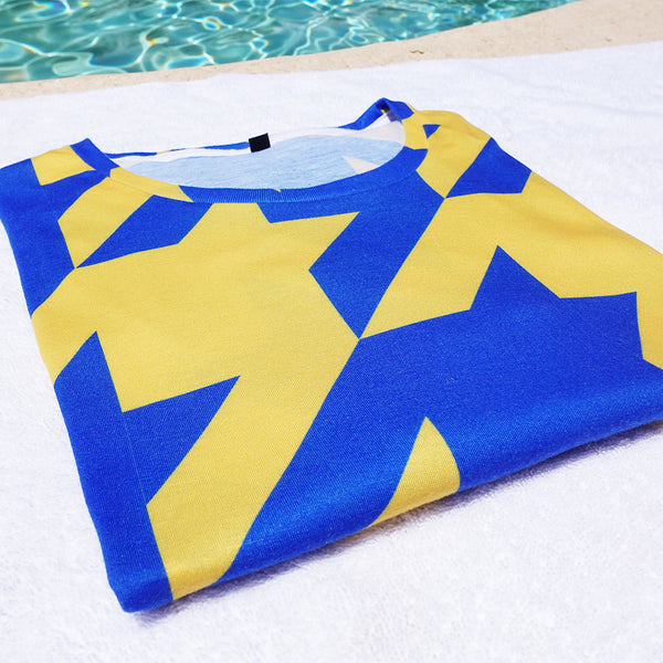 Gold and Blue Mens Crew Beach Tee x Loaded Dock